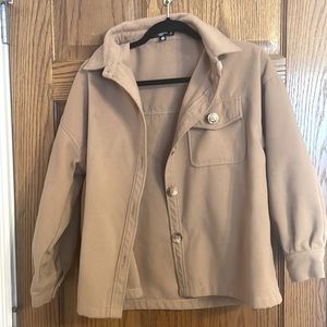 Missguided camel colored shacket- size 4 petite